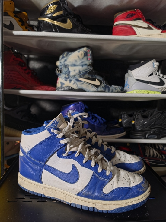 ? Hot! Worn Nike Men’s High-Top Dunk Athletic Sneakers — Blue/White Size 11 main image 6